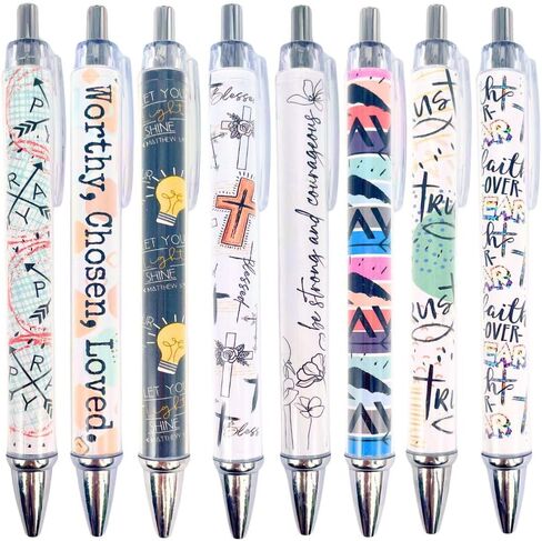 YJ PREMIUMS 8PC Teacher Pen | Cool Best Cute Fun Funny Pencil Teachers Pens for Teaching Marking Substitute Principal School Preschool Appreciation Pack Gifts Accessories Needs Gift in Bulk in Saudi Arabia