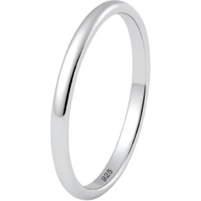 Sterling Silver Toe Ring 925 – 2mm Plain Wedding Band, Minimalist Stacking Ring, Ring Guard for Women, Size 1.5 in Kuwait