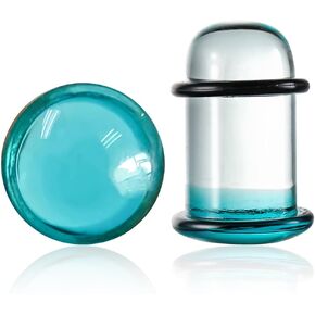 2 PCS Glass Ear Gauges Stretching Kit 14G-00G Pain-Free 0.5mm Increments Dead Stretching Single Flared Plugs Gauges for Ears with Rubber O Rings Body Piercing Jewelry for Women Men in Kuwait