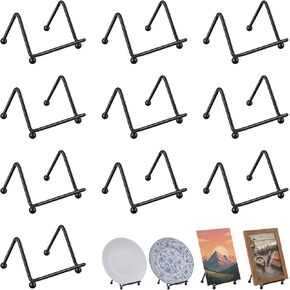 10 Pcs Mini Plate Stand, Black Metal Small Plate Holders for Displaying, 2.6 x 2.6 x 2.2 Inch Decorative Photo Holder, Picture Frame Stand, Easel for Collectibles, Artwork, Mobile Phone in Kuwait