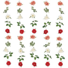 5 Pcs Flower Garland for Backdrop Artificial Hanging Wildflower Garland Floral Vines 29.5 ft Faux Silk Flowers Vines Decorations for Home Garden Spring Summer Wedding Party Arch Wall Fall Decor in Kuwait