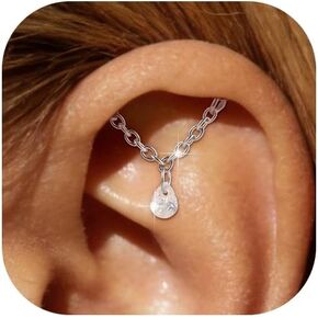 SPORCLO مجوهرات هيليكس المخفية أقراط مسطحة الظهر للنساء هيبوالرجينيك الجراحية الفولاذ المقاوم للصدأ 16 قياس حلق متدلي خيط داخلي شحمة الأذن ثقب المجوهرات هدية 14K مطلية بالذهب in Kuwait