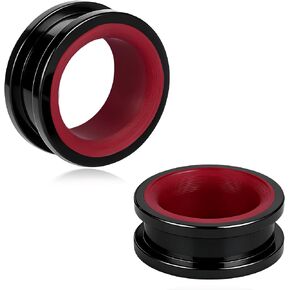 DOEARKO 2PCS Stainless Steel Ear Gauges Double Layer with Screw Closure 316L Steel Outer Ring & PLA Inner Ring Hypoallergenic Dual-Material Ear Plugs for Stretched Ears Lightweight & Breathable Design in Kuwait