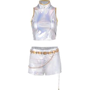 الفتيات تأثيري حلي المرأة زي قميص أبيض السراويل حزام الزي الموحد هالوين البدلة فتاة in Kuwait