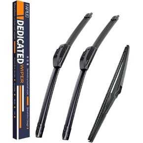 بديل للممسحات الصامتة Jeep Compass 2018-2022 - مساحات الزجاج الأمامي والخلفي FAPIUO 24 بوصة + 18 بوصة + 10 بوصة مجموعة شفرات كاملة (3 عبوات) خطاف U/J in Kuwait