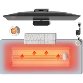 وسادة ماوس ساخنة لتدفئة اليد، حصيرة مكتب مكتبية كهربائية دافئة، 31.5 بوصة × 13 بوصة، 3 مستويات للتحكم في درجة الحرارة 3 ساعات إيقاف تلقائي، مناسبة لوسادات لوحة مفاتيح الكمبيوتر في المنزل/المكاتب (أزرق) in Kuwait