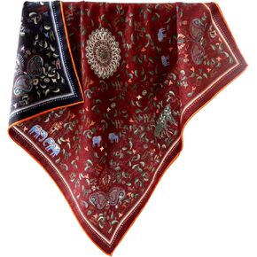 Women's Silk Wool Blend Square Scarf 26"x26" Lightweight Printed Warm Scarves in Kuwait