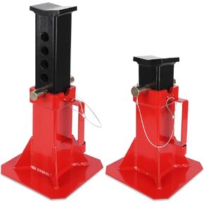 Heavy Duty Car Jack Stand, Heavy Duty Pin Type Professional Car Jack Stand with Lock, Automotive Jack Stands, Adjustable Height 11"-18", 12 Ton (26,400 Lb) Capacity, Red, 1 Pair in Kuwait