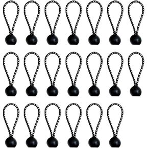 20pcs 3.15Inch Ball Bungee Cords Bungee Tie Down with Elastic String Replacement for Blinds,Tents,Tarp,Black and White in Kuwait