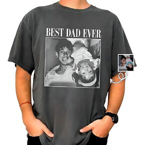 Custom Photo Dad T-Shirt, Personalized Father Shirts with Picture, Gifts Dad Daddy Papa Husband for Fathers Day Christmas in Kuwait