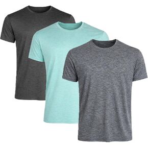 Galaxy by Harvic Men's Moisture Wicking Performance Short Sleeve Active Tee (3-Pack) in Kuwait