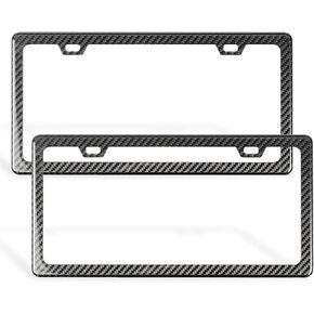 Real Carbon Fiber License Plate Frames (2 Pack) License Plate Frame, Slim Black Carbon Fiber Frames for Cars, Trucks, SUV in Kuwait
