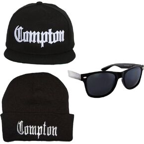 Gravity Threads Compton Bundle Pack - Black (Shades, Beanie, Flatbill) in Kuwait
