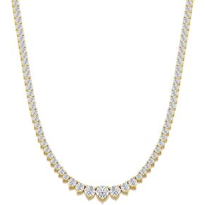 قلادات تنس متدرجة من BREN 3 شقوق للنساء والرجال، مطلية بالذهب الأبيض/الأصفر عيار 18 قيراط مقاس 16/18 بوصة مكعبة مستديرة من الزركونيا سلسلة أنيقة هدية مجوهرات الزفاف in Kuwait