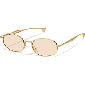 نظارة شمسية ذهبية بيضاوية للنساء والرجال 2026 بتصميم كلاسيكي بنمط معدني 70s ظلال نظارات شمسية عصرية للحماية من الأشعة فوق البنفسجية in Kuwait