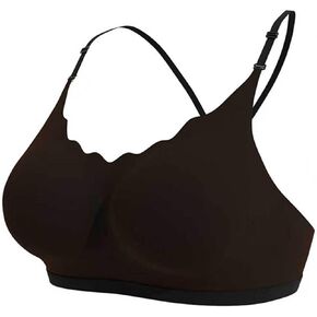 حمالة صدر Ruziyoog Bralette للنساء مبطنة لاسلكية ورقبة على شكل V وأشرطة قابلة للتعديل ومريحة للنوم حمالة صدر للاستراحة اليومية in Kuwait