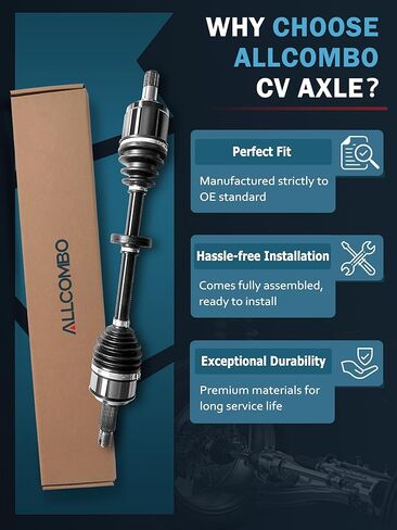 ALLCOMBO Front Left CV Axle for 2009 2010 2011 2012 2013 Acura TSX, 2008 2009 2010 2011 2012 2013 2014 2015 Honda Accord, 2014 Civic Replacement Shaft Assembly, Driver Side, HO-8422 in Saudi Arabia