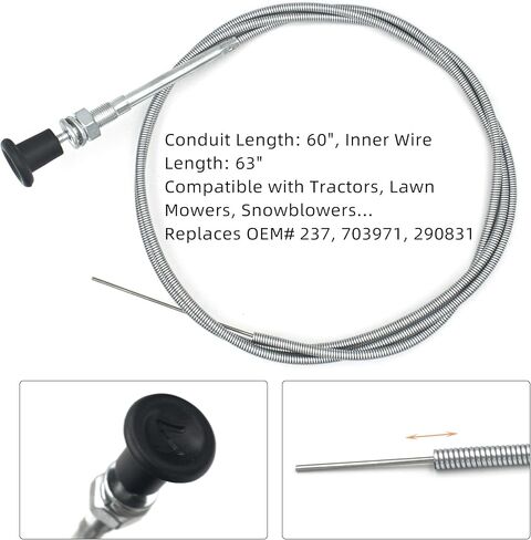 237 Rotary Universal Choke Cable Push Pull Control Cable, 63″ Inner and 60″ Conduit (2-3/4″ Travel) with Outer Shealth for Mowers and Tractors in Kuwait