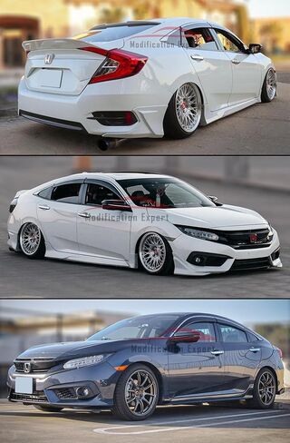 يناسب 2016-2021 هوندا سيفيك 4 أبواب سيدان JDM تقليم الكروم دخان ملون نافذة أقنعة حراس المطر منحرف in Kuwait