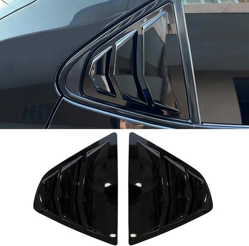 AUCERAMIC 2Pcs Rear Side Window Louvers Fit 2018 2019 2020 2021 2022 2023 2024 for Toyota Camry (Glossy Black) in Saudi Arabia