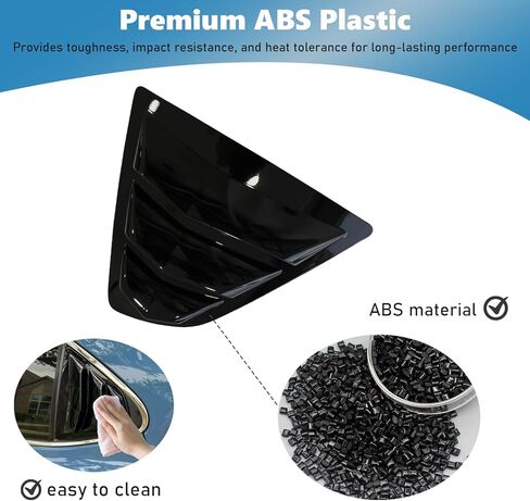 AUCERAMIC 2Pcs Rear Side Window Louvers Fit 2018 2019 2020 2021 2022 2023 2024 for Toyota Camry (Glossy Black) in Saudi Arabia