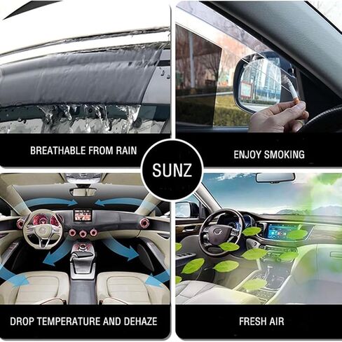 واقيات المطر لنافذة السيارة لسيارة Toyota Harrier MK3-XU60 2014-2020، واقي نافذة متين للغاية وواقي فتحة التهوية وغطاء الرياح وإكسسوارات السيارة in Saudi Arabia