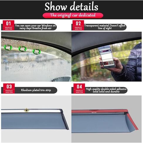 واقيات المطر لنافذة السيارة لسيارة Toyota Harrier MK3-XU60 2014-2020، واقي نافذة متين للغاية وواقي فتحة التهوية وغطاء الرياح وإكسسوارات السيارة in Saudi Arabia