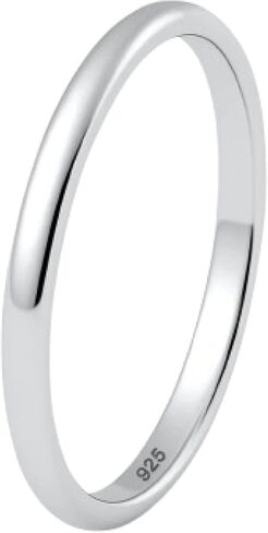 Sterling Silver Toe Ring 925 – 2mm Plain Wedding Band, Minimalist Stacking Ring, Ring Guard for Women, Size 1.5 in Kuwait