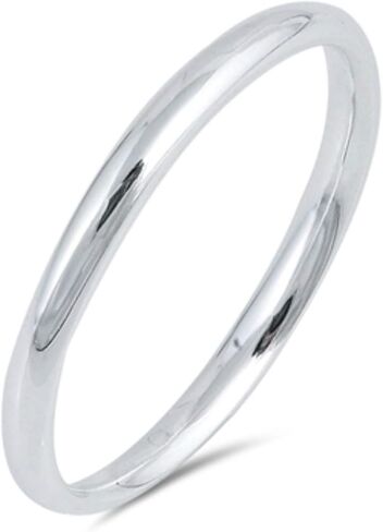 Sterling Silver Toe Ring 925 – 2mm Plain Wedding Band, Minimalist Stacking Ring, Ring Guard for Women, Size 1.5 in Kuwait