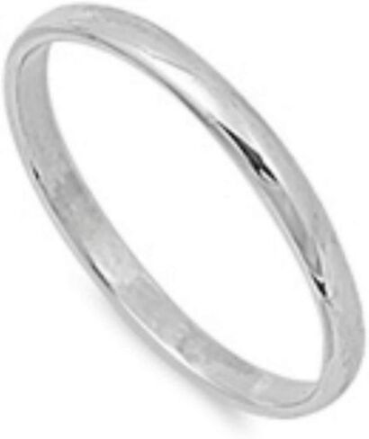 Sterling Silver Toe Ring 925 – 2mm Plain Wedding Band, Minimalist Stacking Ring, Ring Guard for Women, Size 1.5 in Kuwait