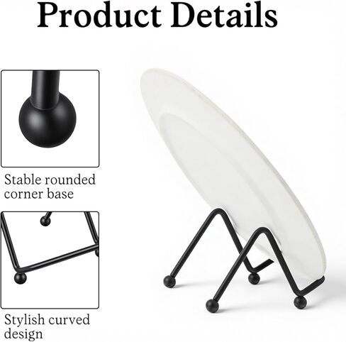 10 Pcs Mini Plate Stand, Black Metal Small Plate Holders for Displaying, 2.6 x 2.6 x 2.2 Inch Decorative Photo Holder, Picture Frame Stand, Easel for Collectibles, Artwork, Mobile Phone in Kuwait