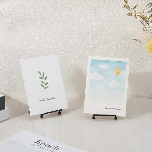 10 Pcs Mini Plate Stand, Black Metal Small Plate Holders for Displaying, 2.6 x 2.6 x 2.2 Inch Decorative Photo Holder, Picture Frame Stand, Easel for Collectibles, Artwork, Mobile Phone in Kuwait