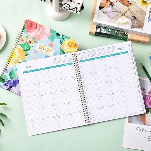 Planner 2026-2027 - Monthly Planner 26-27, JUL 2026 to DEC 2027, 9''X11'', 18 Months Planner 2026-2027, Monthly Tabs, Notes Pages, Back Pocket in Kuwait