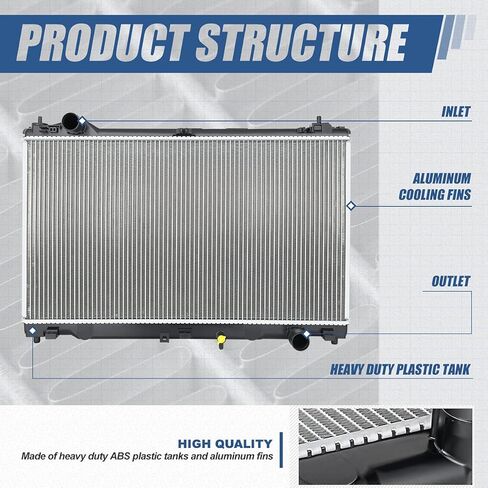 Auto Dynasty Radiator Compatible with 2014-2018 Lexus IS250 IS300 IS350 AT, DPI 13477 Factory Style 1-Row Cooling Radiator, Aluminum Core in Saudi Arabia