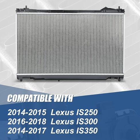 Auto Dynasty Radiator Compatible with 2014-2018 Lexus IS250 IS300 IS350 AT, DPI 13477 Factory Style 1-Row Cooling Radiator, Aluminum Core in Saudi Arabia
