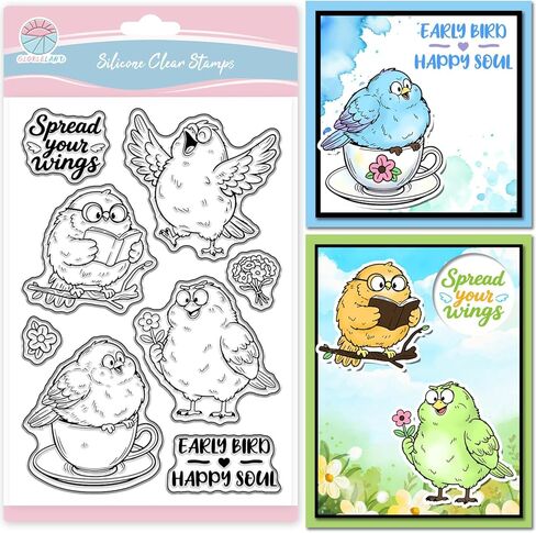 GLOBLELAND Animal Gentleman Clear Stamps Retro Frog Owl Cat Rabbit Silicone Clear Stamp Seals Transparent Stamps for DIY Scrapbooking Cards Making Photo Album Journal in Saudi Arabia