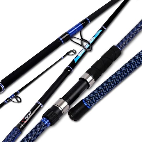 Fiblink Surf Fishing Rod Carbon Surf Spinning Rod Portable Travel Saltwater Beach Blue Surf Rod with SuperPolymer Handle 8'6"/10'/12'/15' in Saudi Arabia