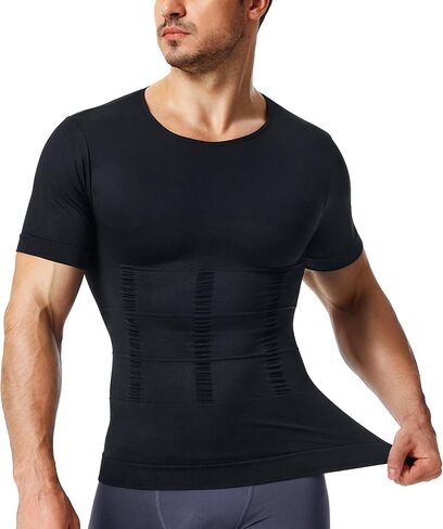 Nebility Compression Shirt Men - Shapewear Mens Slimming Undershirt Short Sleeve Sports Athletic Workout Shaper Tank Top in Saudi Arabia