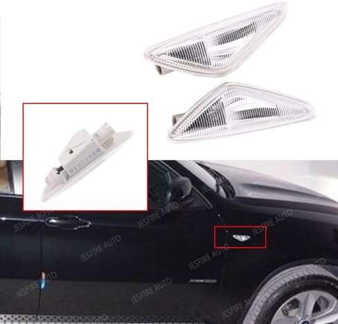 for BMW X3 X5 X6 E70 E71 2008-2014 E72 F25 Yellow Fender Side Marker Turn Signal Light Lamp 63137171007 63137171008 in Kuwait