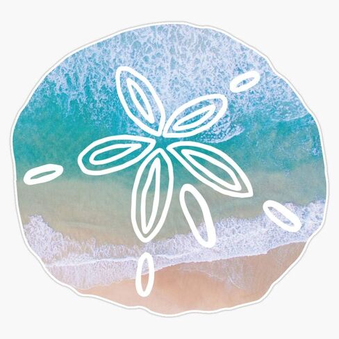Waves Sand Dollar Vinyl Decal Bumper Sticker 5" in Kuwait