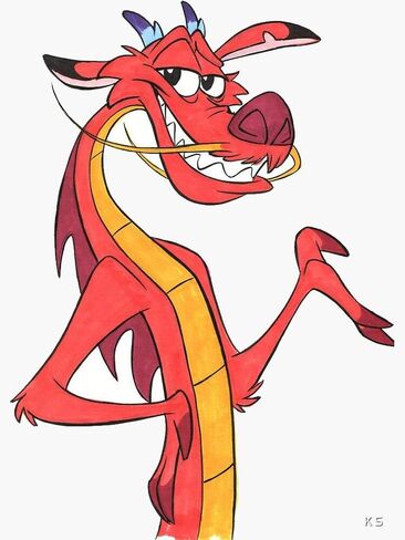 Mushu Dragon - ملصق جرافيك - تلقائي، جدار، كمبيوتر محمول، خلية، ملصق شاحنة للنوافذ، السيارات، الشاحنات in Saudi Arabia