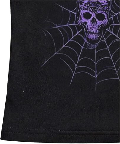 قميص قصير نسائي من SweatyRocks Y2k Goth Skull Bat ذو رسومات نحيفة مناسب للخروج in Saudi Arabia