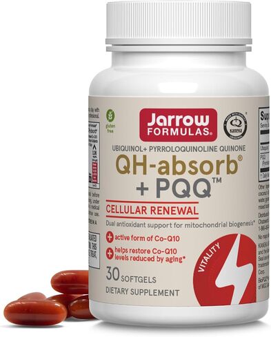 Jarrow Formulas QH-absorb + PQQ, Dietary Supplement, Antioxidant Support for Mitochondrial Biogenesis, Cellular Energy Production and Cardiovascular Health, 60 Softgels, 60 Day Supply in Kuwait