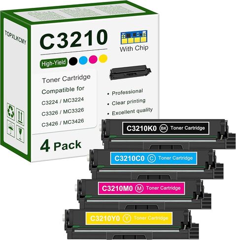 C3210K0, C3210C0, C3210M0, C3210Y0 High-Yield Toner Cartridge (4-Color, Black, Cyan, Magenta, Yellow) Replacement for Lexmark C3224, C3326, C3426, MC3224, MC3326, MC3426 Printer in Kuwait