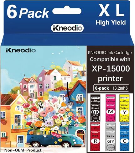 Compatible High-Yield Ink Cartridges (6-Pack) Replacement for Epson Expression Photo XP-15000 Printer(1 Black,1 Cyan,1 Magenta,1 Yellow,1 Red,1 Gray) in Saudi Arabia