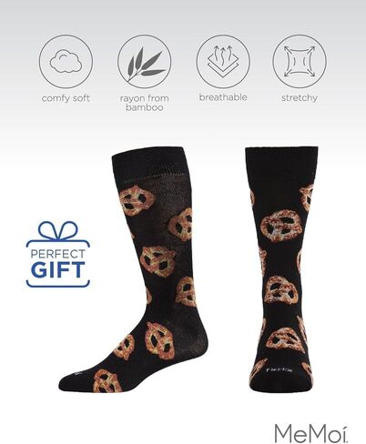 جوارب MeMoi الرجالية بنمط Pretzel رايون من Rayan Blend Novelty Crew Sock in Saudi Arabia