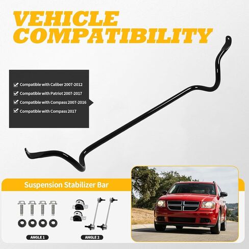 Front Suspension Stabilizer Bar Kit with Sway Bar Links Bushing & Bracket Compatible with Compass 07-17 Patriot 07-17 Caliber 07-12 5105101AA in Saudi Arabia