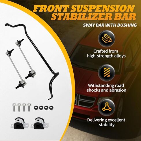 Front Suspension Stabilizer Bar Kit with Sway Bar Links Bushing & Bracket Compatible with Compass 07-17 Patriot 07-17 Caliber 07-12 5105101AA in Saudi Arabia