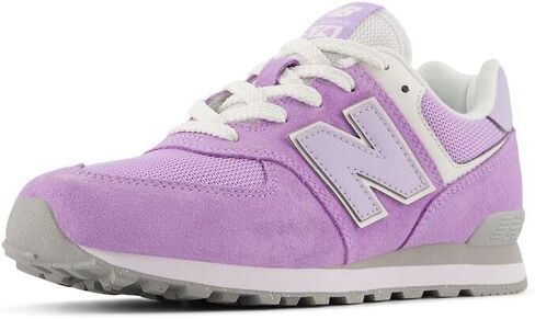 New Balance Kids 574 V1 70s Racing Lace-up Sneaker, Lilac Glo/Bright Lavender, 1 Wide US Unisex Little in Kuwait