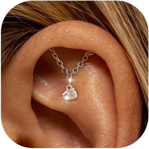 SPORCLO Hidden Helix Jewelry Flat Back Stud Earrings for Women Hypoallergenic Surgical Stainless Steel 16 Gauge Dangle Earring Internal Thread Earlobe Piercing Jewelry Gift 14K Gold Plated in Saudi Arabia